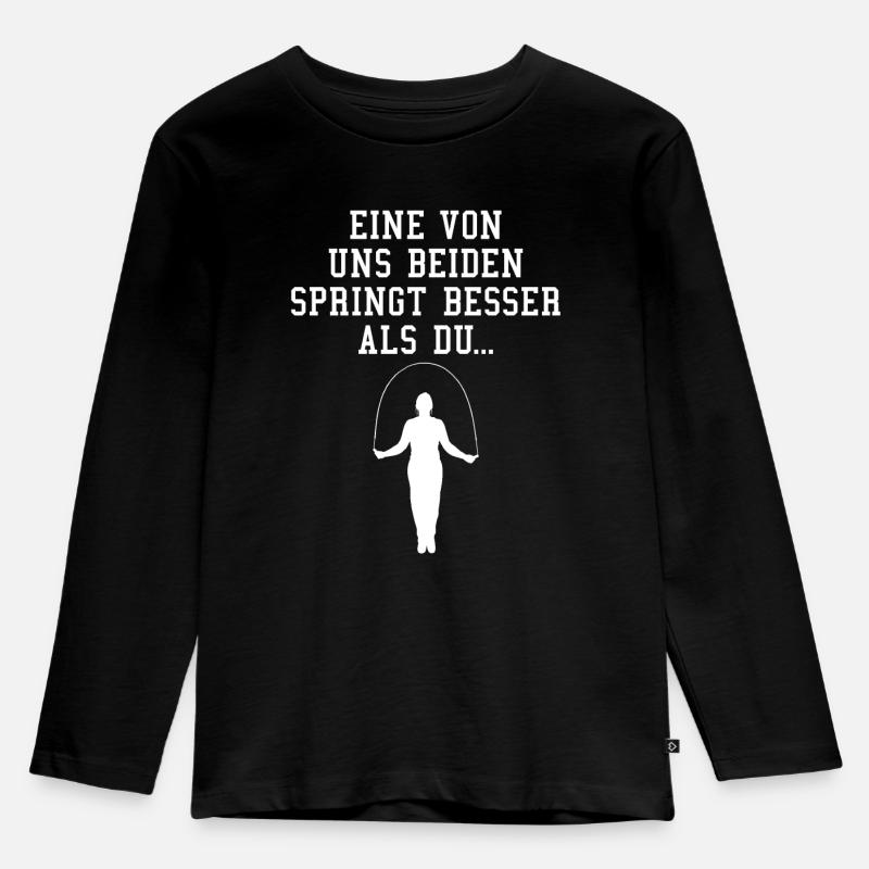 Seilspringen Rope Skipping Cooler Spruch Geschenk - Kinder Premium Bio Langarmshirt - Schwarz