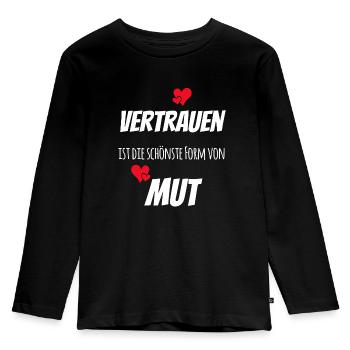 Liebe Vertrauen Partnerschaft - Kinder Premium Bio Langarmshirt - Schwarz - Vorne - AI Model Kid Male (0cm)