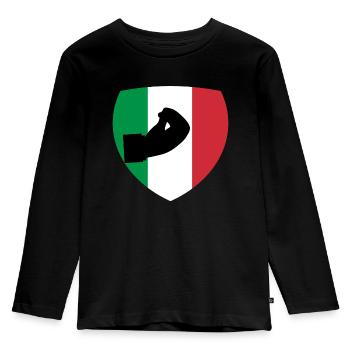 Italia Hand gesture Italian flag - Kids' Premium Longsleeve Shirt - black - Front - AI Model Kid Male (0cm)