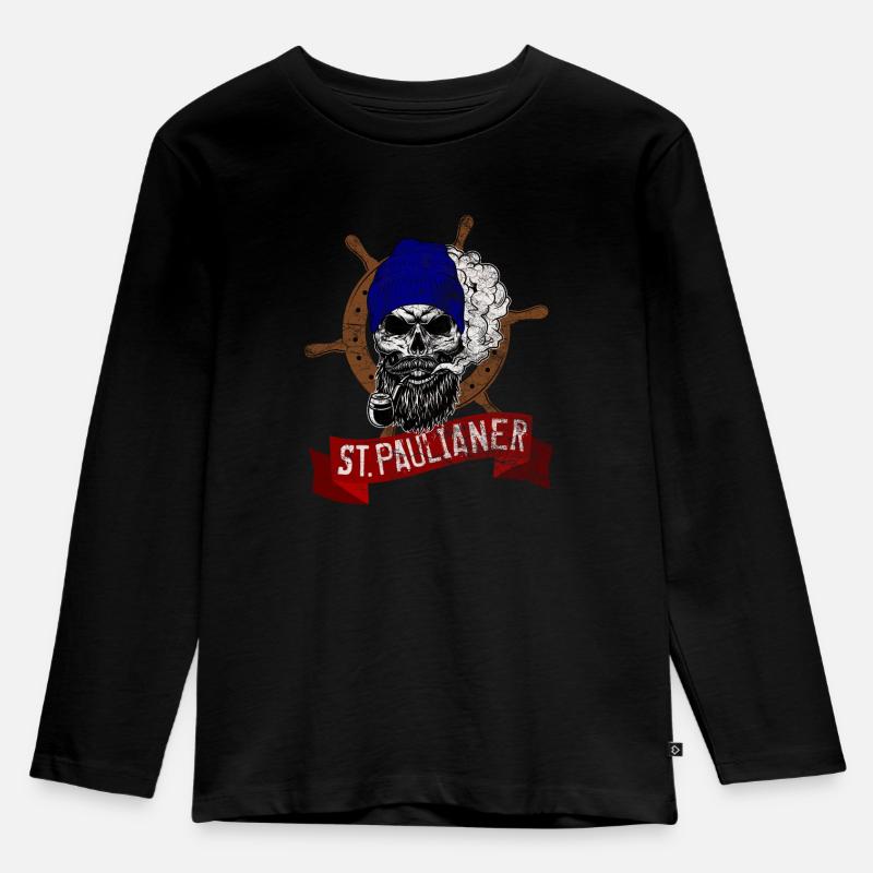 st paulianer st pauli design - Kinder Premium Bio Langarmshirt - Schwarz