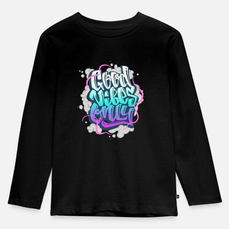 Coole Sprüche - Kinder Premium Bio Langarmshirt - Schwarz