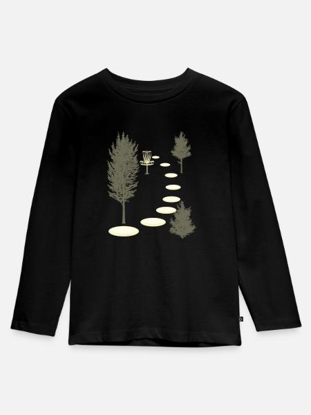 Disc Golf Into Woods Disc Golf Discs Golf Frisb - Kinder Premium Bio Langarmshirt - Schwarz