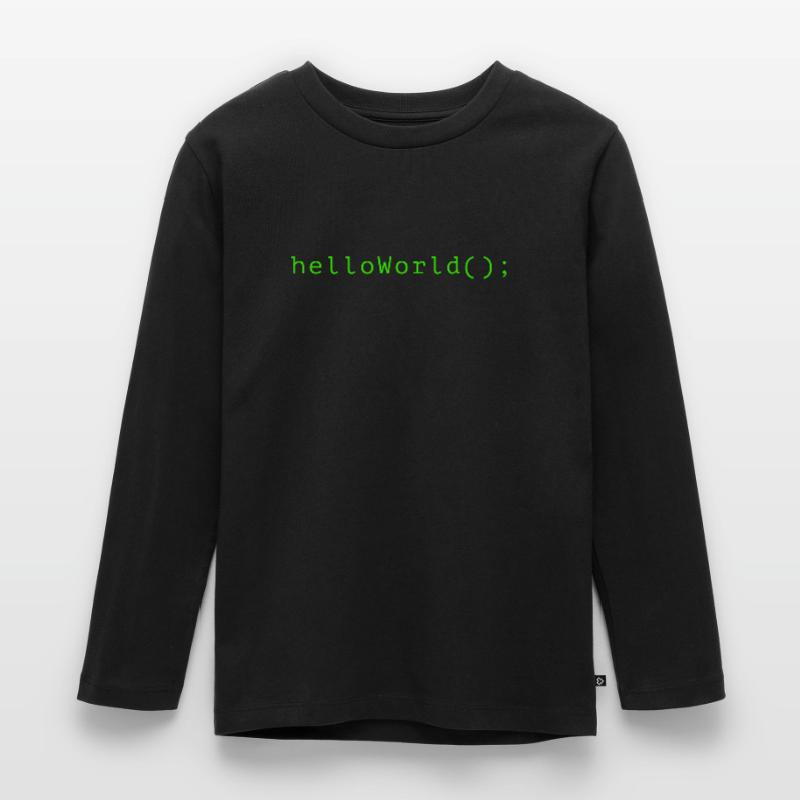 HelloWorld Programm Code Coding Informatik Kinder Premium Bio Langarmshirt