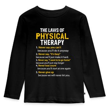 Physiotherapie T-Shirts - Kinder Premium Bio Langarmshirt - Schwarz - Vorne - AI Model Kid Male (0cm)