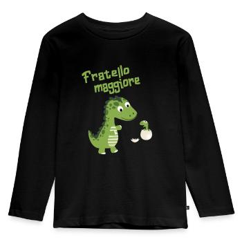 Großer Bruder Junge Geschenk Geburt Italiniesch - Kinder Premium Bio Langarmshirt - Schwarz - Vorne - AI Model Kid Male (0cm)