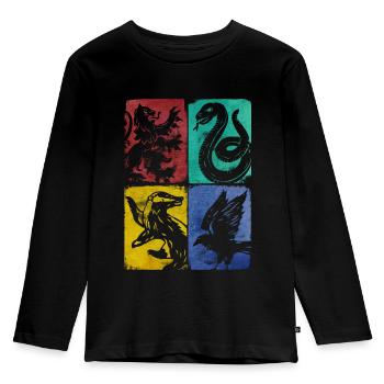 Harry Potter Houses Collage - Kids' Premium Longsleeve Shirt - black - Front - AI Model Kid Male (0cm)