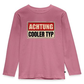 COOLER TYP - Kinder Premium Bio Langarmshirt - Mauve - Vorne - AI Model Kid Female (0cm)