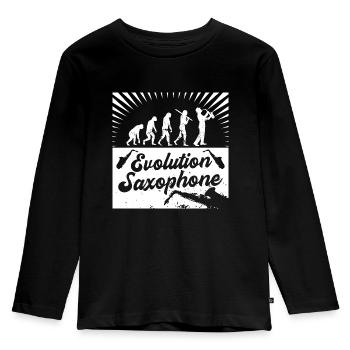 Evolution Saxophone Saxophone | Musical instrument Jazz - Kids' Premium Longsleeve Shirt - black - Front - AI Model Kid Male (0cm)