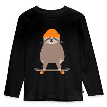 Skater Skateboard Skating Skateboarder Halfpipe - Kids' Premium Longsleeve Shirt - black - Front - AI Model Kid Male (0cm)