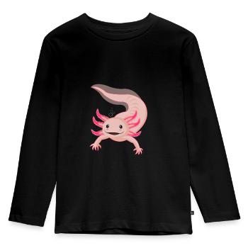 Hübscher Axolotl Schwanzlurch - Kinder Premium Bio Langarmshirt - Schwarz - Vorne - AI Model Kid Male (0cm)
