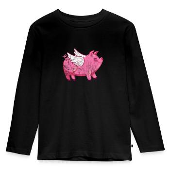 Pig Pig PigLet Sow Pigs Gift - Kids' Premium Longsleeve Shirt - black - Front - AI Model Kid Male (0cm)