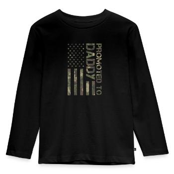 Vater - Kinder Premium Bio Langarmshirt - Schwarz - Vorne - AI Model Kid Male (0cm)