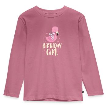 Flamingo Birthday Girl Pink Bird Gift - Kids' Premium Longsleeve Shirt - mauve - Front - AI Model Kid Female (0cm)