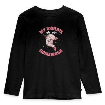 Axolotl Wassertier Wasser Geschenk - Kinder Premium Bio Langarmshirt - Schwarz - Vorne - AI Model Kid Male (0cm)