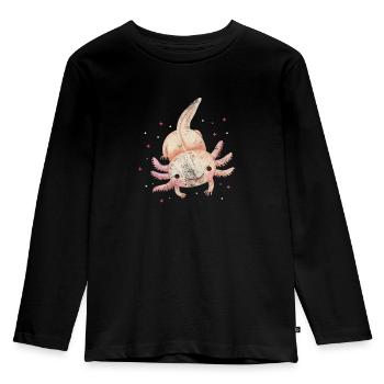 Axolotl Wassertier Wasser Geschenk - Kinder Premium Bio Langarmshirt - Schwarz - Vorne - AI Model Kid Male (0cm)