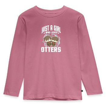 Loutre - T-shirt manches longues Premium Enfant - mauve - Devant - AI Model Kid Female (0cm)
