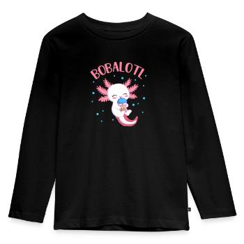 Thé à bulles - T-shirt manches longues Premium Enfant - noir - Devant - AI Model Kid Male (0cm)