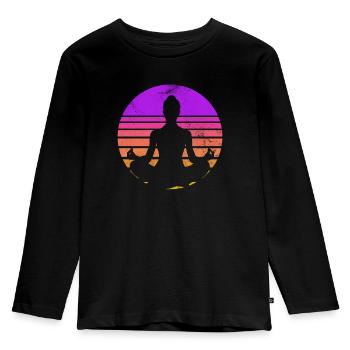 Meditation - Kids' Premium Longsleeve Shirt - black - Front - AI Model Kid Male (0cm)