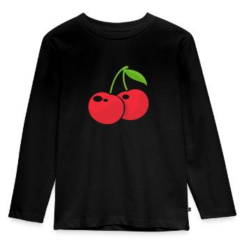 Cherry Cherry Tree Cherry Blossom Fruit Gift - Kids' Premium Longsleeve Shirt - black - Front - AI Model Kid Male (0cm)