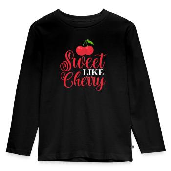 Cherry Cherry Tree Cherry Blossom Fruit Gift - Kids' Premium Longsleeve Shirt - black - Front - AI Model Kid Male (0cm)