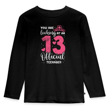 Teenager - Kinder Premium Bio Langarmshirt - Schwarz - Vorne - AI Model Kid Male (0cm)