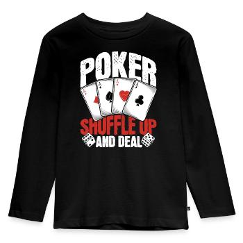 Poker Shuffle Up und Austeilen - Kinder Premium Bio Langarmshirt - Schwarz - Vorne - AI Model Kid Male (0cm)