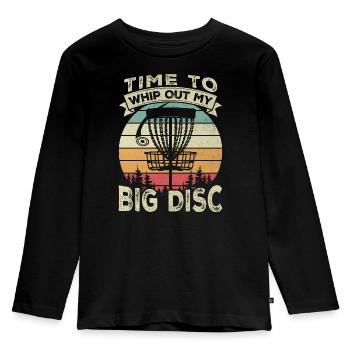 Funny Disc Golf - Time To Whip Out My Big Disc - Kids' Premium Longsleeve Shirt - black - Front - AI Model Kid Male (0cm)