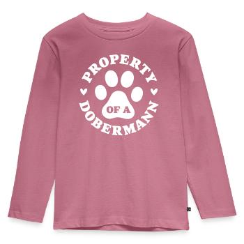 Eigentum eines Dobermanns - Kinder Premium Bio Langarmshirt - Mauve - Vorne - AI Model Kid Female (0cm)