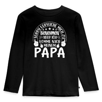 SORRY VERSUCHE MICH ZU BENEHMEN, ABER ICH ... - Kinder Premium Bio Langarmshirt - Schwarz - Vorne - AI Model Kid Male (0cm)