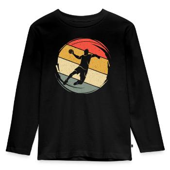Handball Player Handball Player Handball Player - Kids' Premium Longsleeve Shirt - black - Front - AI Model Kid Male (0cm)