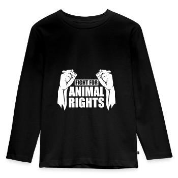 FIGHT FOR ANIMAL RIGHTS - Kids' Premium Longsleeve Shirt - black - Front - AI Model Kid Male (0cm)