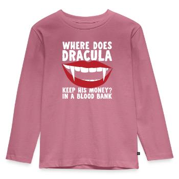 Halloween Drôle de Dracula - T-shirt manches longues Premium Enfant - mauve - Devant - AI Model Kid Female (0cm)
