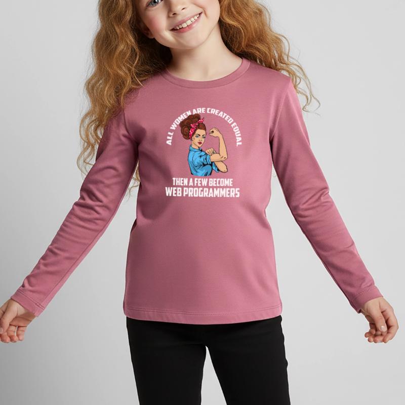 Developer Coder Programmer Female Kids' Premium Longsleeve Shirt
