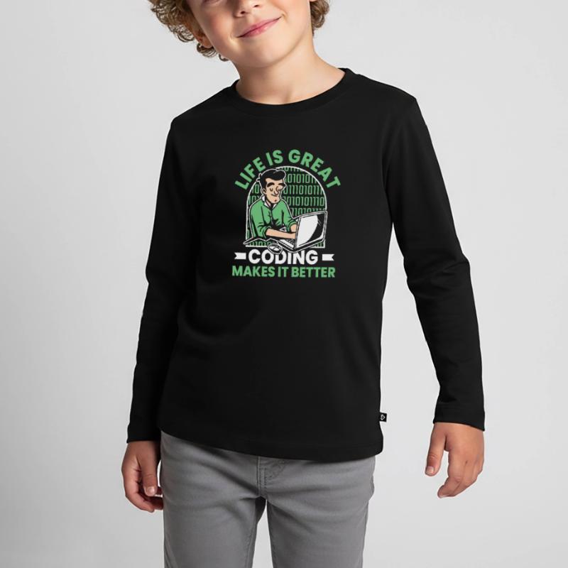 Developer Coder Programmer Funny Kids' Premium Longsleeve Shirt
