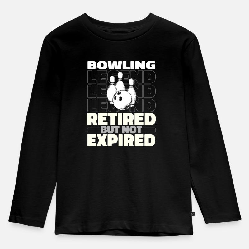 Bowling Bowlen Bowler Im Ruhestand - Kinder Premium Bio Langarmshirt - Schwarz