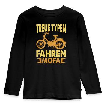 mofa moped scooter - Kinder Premium Bio Langarmshirt - Schwarz - Vorne - AI Model Kid Male (0cm)