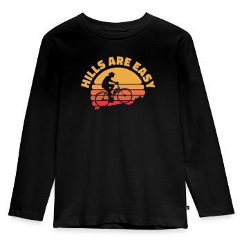 Vélo électrique Vélo électrique Hill - T-shirt manches longues Premium Enfant - noir - Devant - AI Model Kid Male (0cm)