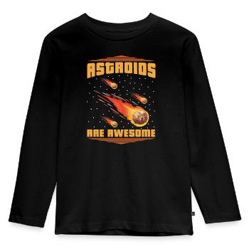 Weltraum Weltall Astroid Umleitung - Kinder Premium Bio Langarmshirt - Schwarz - Vorne - AI Model Kid Male (0cm)