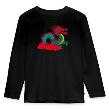 Jahr Des Drachen 2024 - Kinder Premium Bio Langarmshirt - Schwarz - Vorne - AI Model Kid Male (0cm)