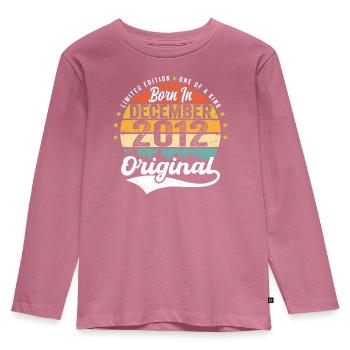 Original Décembre 2012 Vintage Anniversaire 2012 - T-shirt manches longues Premium Enfant - mauve - Devant - AI Model Kid Female (0cm)