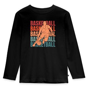 Joueur de basket-ball - T-shirt manches longues Premium Enfant - noir - Devant - AI Model Kid Male (0cm)