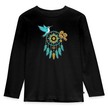 Colibri Dreamcatcher Oiseau - T-shirt manches longues Premium Enfant - noir - Devant - AI Model Kid Male (0cm)
