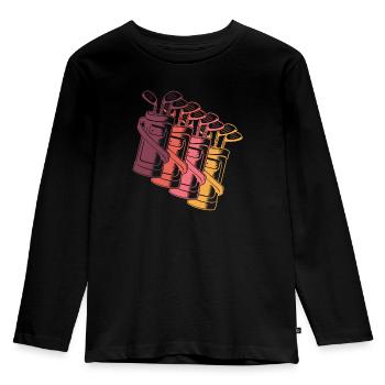 Golf Golfer Golfen - Kinder Premium Bio Langarmshirt - Schwarz - Vorne - AI Model Kid Male (0cm)