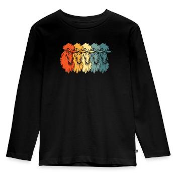 Chicken Hen - Kids' Premium Longsleeve Shirt - black - Front - AI Model Kid Male (0cm)