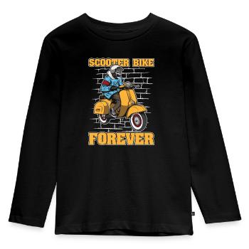 Motorroller Skelett - Kinder Premium Bio Langarmshirt - Schwarz - Vorne - AI Model Kid Male (0cm)