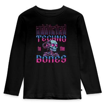 Techno Raver - Kids' Premium Longsleeve Shirt - black - Front - AI Model Kid Male (0cm)