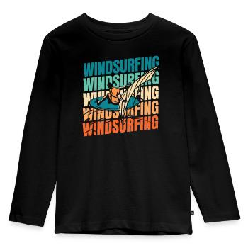 Planche à voile Windsurfers - T-shirt manches longues Premium Enfant - noir - Devant - AI Model Kid Male (0cm)