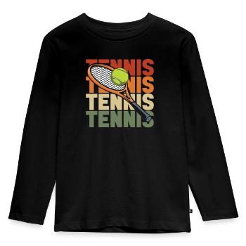 Tennis - T-shirt manches longues Premium Enfant - noir - Devant - AI Model Kid Male (0cm)