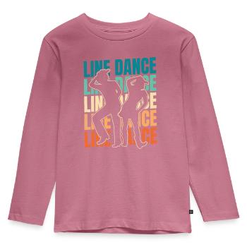 Line Dance - Kinder Premium Bio Langarmshirt - Mauve - Vorne - AI Model Kid Female (0cm)
