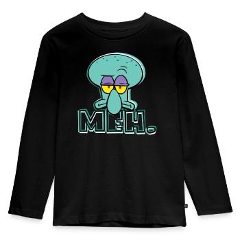 SpongeBob Schwammkopf Thaddäus Q. Tentakel - Kinder Premium Bio Langarmshirt - Schwarz - Vorne - AI Model Kid Male (0cm)